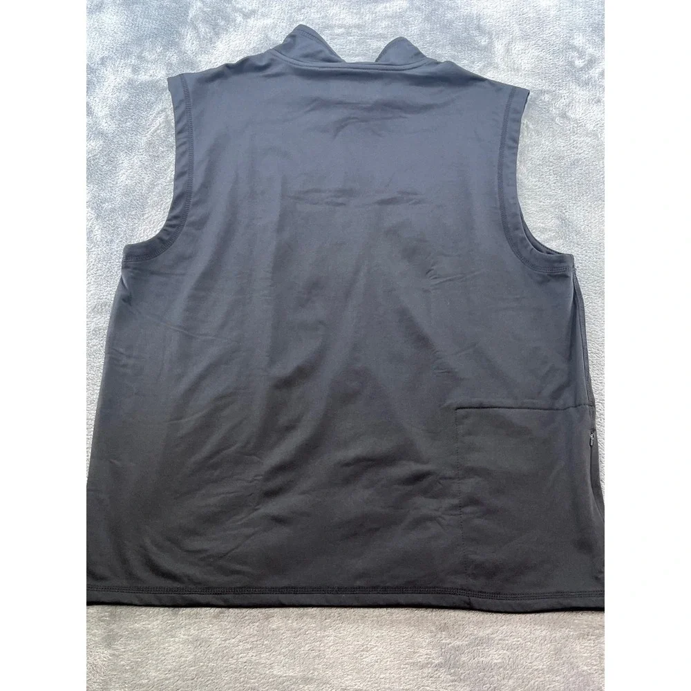 True Religion Mens Full Zip Activewear Vest Black Mock Neck Large RN164203